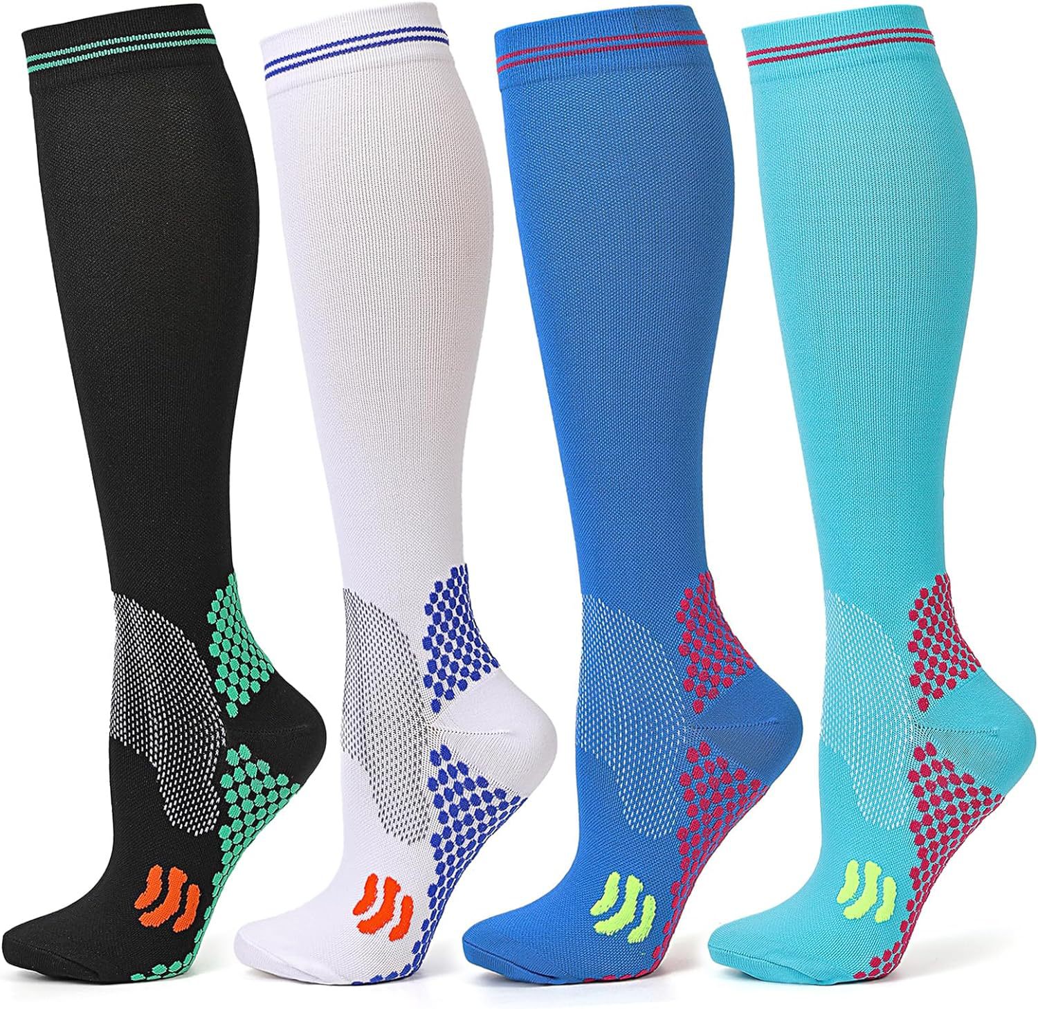 Calcetines de compresión transfronterizos Calcetines de pantorrilla Calcetines elásticos Deportes Ciclismo Correr Calcetines de yoga Calcetines de compresión de tubo largo para hombre Spot para mujer