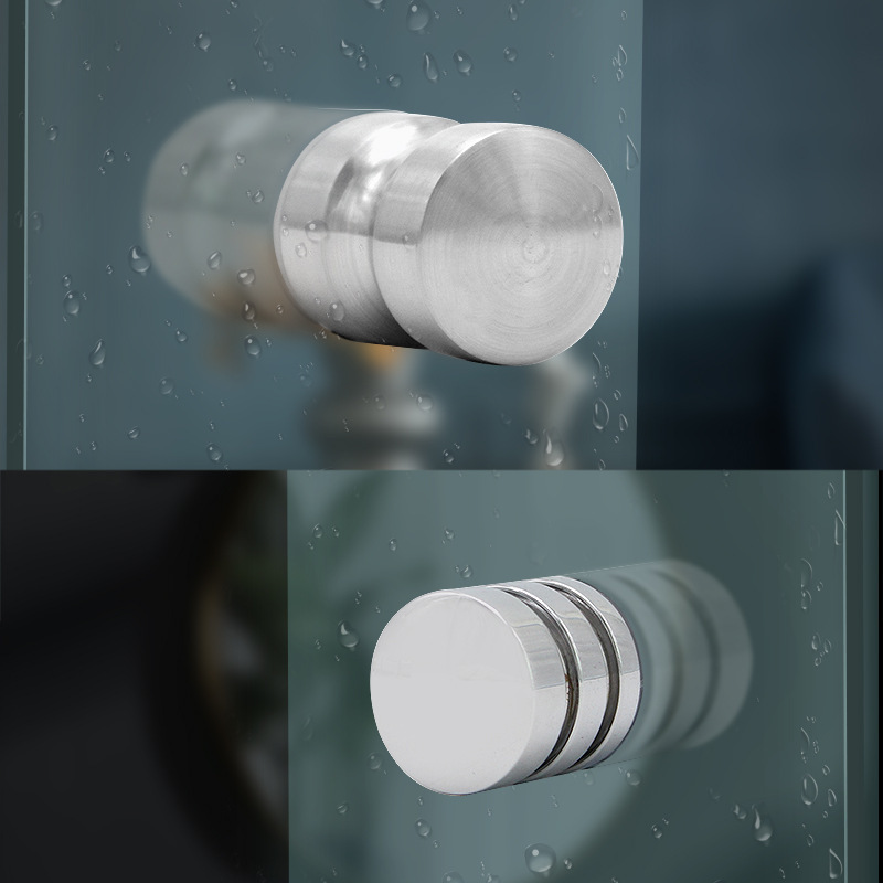 Acero inoxidable sólido de agujero único mango de puertas de vidrio de puertas de gabinete de tracción invisible accesorios de hardware de baño image 3