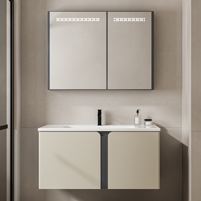 armario de baño de abeja de aluminio de acero inoxidable tipo pared de pared de pared de acero inoxidable espacio cerámico integral lavabo de baño a prueba de agua