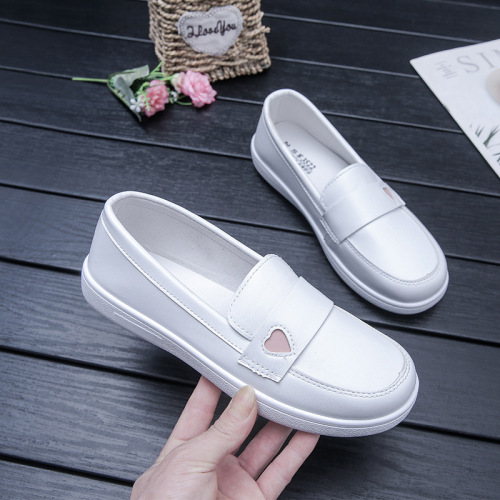 Women's Soft-Cushion White Breathable Medical Work Shoes, Non-Binding, Comfortable, Anti-Slip, Flat, All-Season Single Shoes, Wholesale