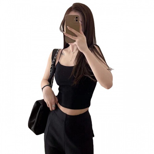 Summer  new hot girl beautiful back thin shoulder sling women's one-cup vest with chest pad can be worn outside and versatile underwear