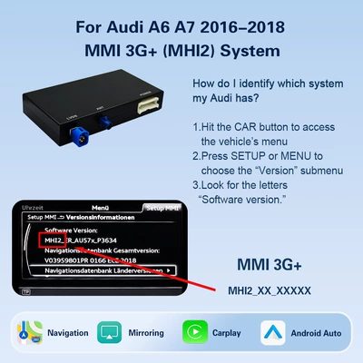 Suitable for Audi A1: Simsiz CarPlay və Android Auto - audi-a6-a7-2016-2018mmi-3g-mhi2