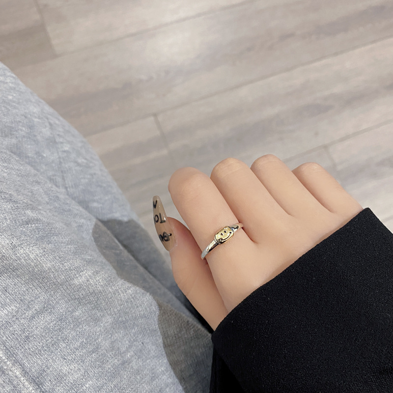 Fashion Smiley Face Sterling Silver Plating Open Ring 1 Piece