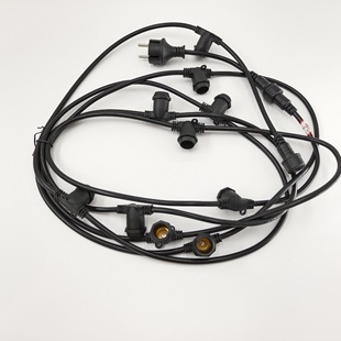 Supply E27 European Standard Light String Male and Female Plug Connection Extension Light String E14-e17 Outdoor Waterproof Light String Wire