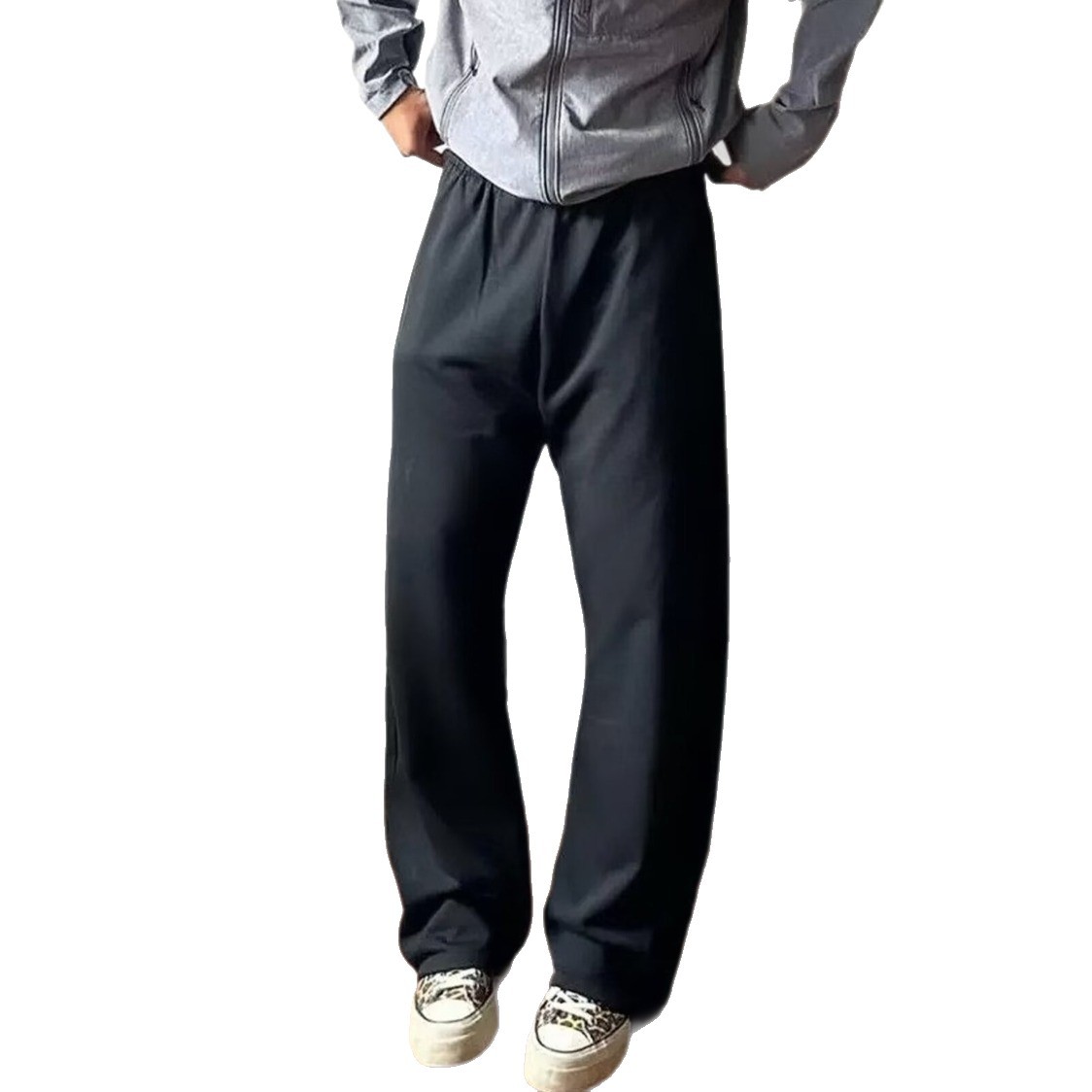 Pantalones deportivos de transporte de dopamina azul de mosquito americano para hombres y mujeres, pantalones casuales de estilo de cuchillo relajado y recto
