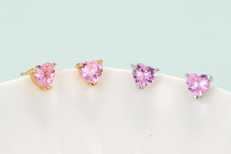 Copper Ear Needle Material 18K Real Gold Plated Plating Material Geometric Plating Metal Zircon Copper Earrings
