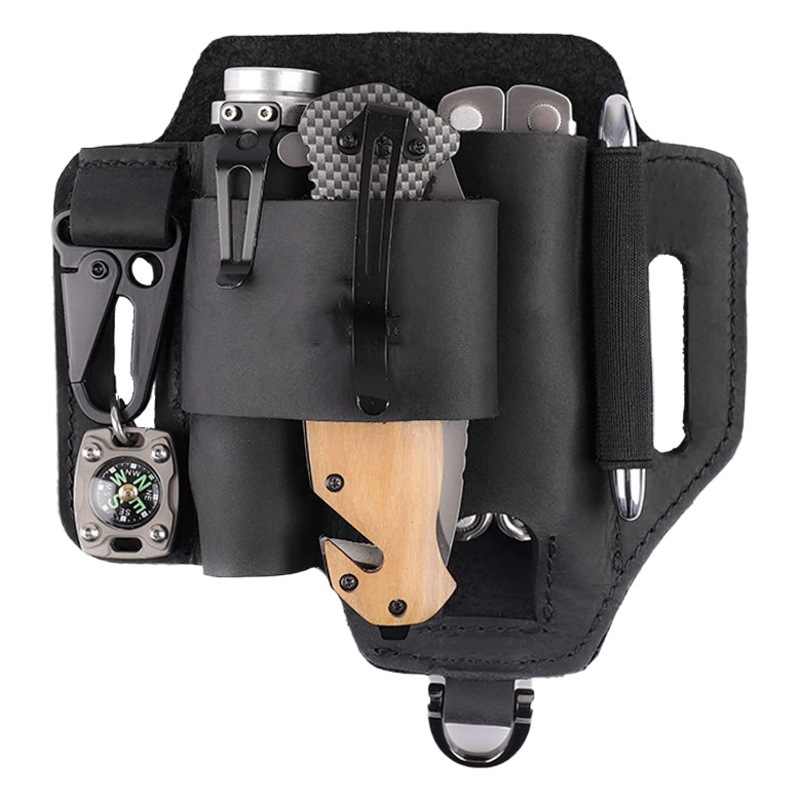 EDC herramienta táctica al aire libre caso de cuero de vaca herramienta de la cintura bolsa de herramientas de supervivencia bolsa de almacenamiento de supervivencia al aire libre