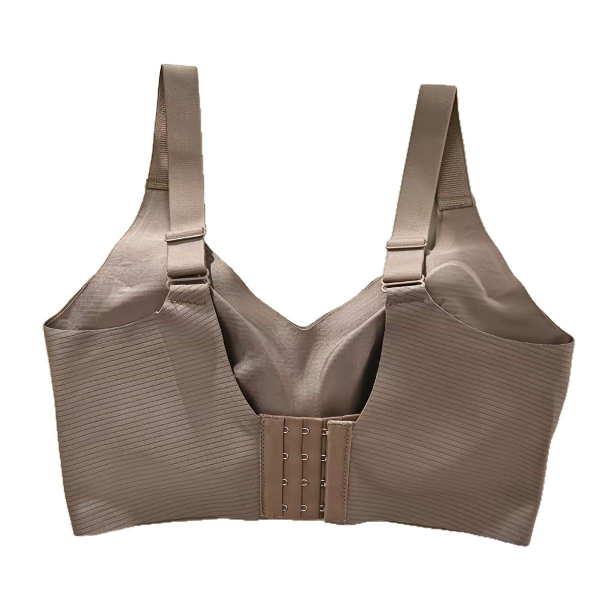 Bra de correa de hombro ajustable sin marca sin anillo de acero para mujeres, almohadilla de pecho fija, suave y cómoda