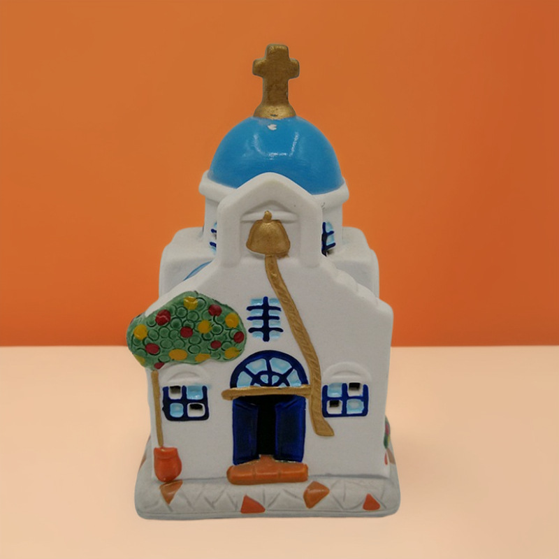 Navidad casa de pan de jengibre LED iluminación cerámica artesanía feliz pueblo villa pequeña decoración decoración interior del hogar