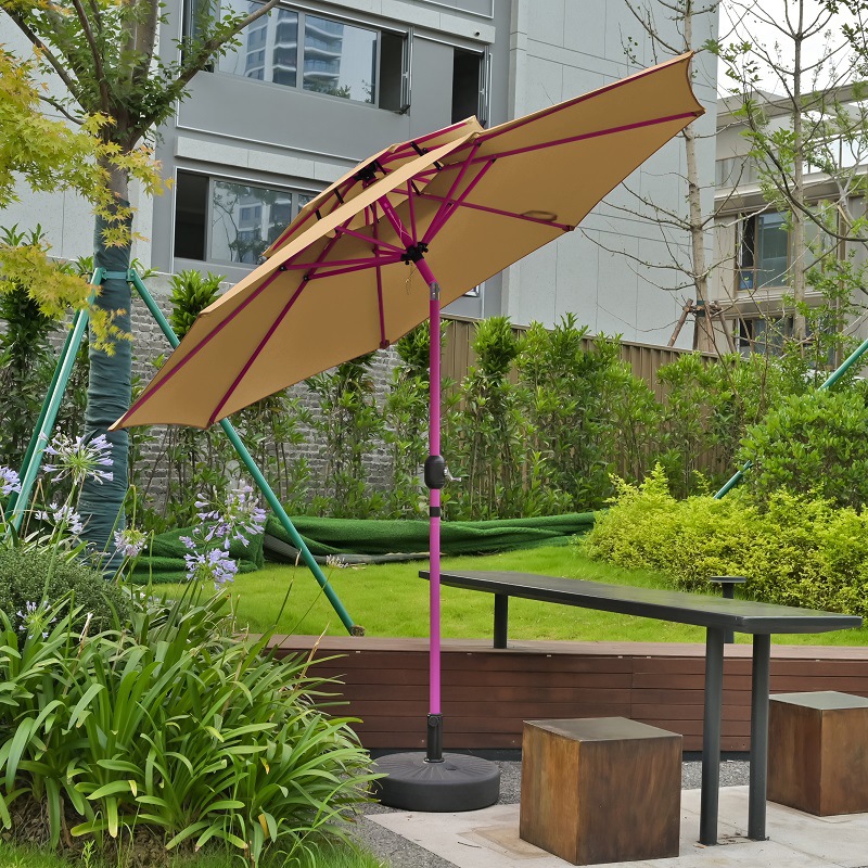 2.7 Mimei paraguas rojo barra balancante sombrillas patio café terraza jardín lámpara solar paraguas villa pabellón image 8