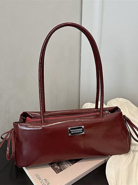 Casual Textured Commuter Baguette Underarm Shoulder Bag for Women, Large Capacity, French Style, 2026 Spring New Retro Model