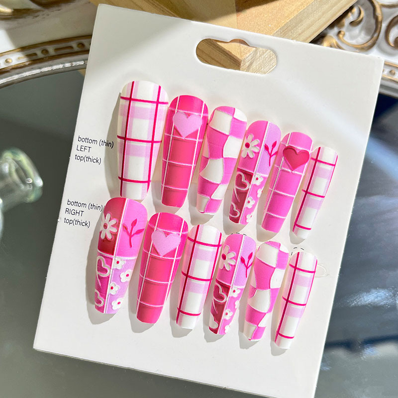 Nuevas uñas portátiles para adultos, uñas en relieve estéreo, parches de manicura, uñas postizas, uñas terminadas, uñas largas de ballet