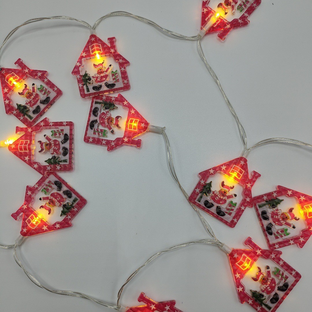 Papá Noel muñeco de nieve luces decorativas colgantes de Navidad colgantes pintados led string de luces diseño de la escena de la tienda