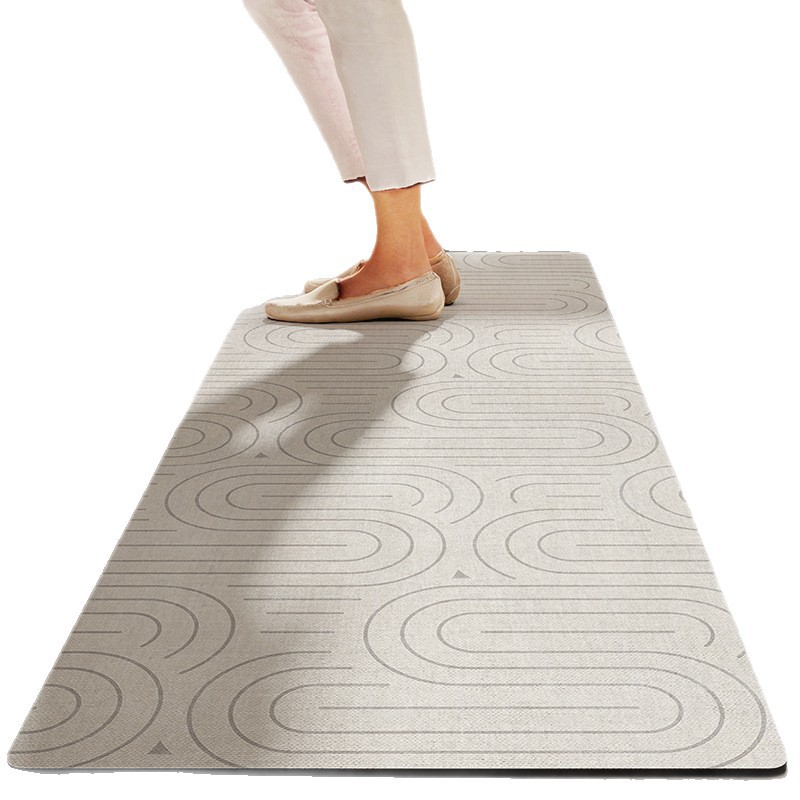 Alfombra antideslizante de absorción de agua silenciosa de viento de goma, alfombra de suelo de cocina simple y fácil de cuidar, alfombra de suelo de barro de diatomeas limpiable doméstica