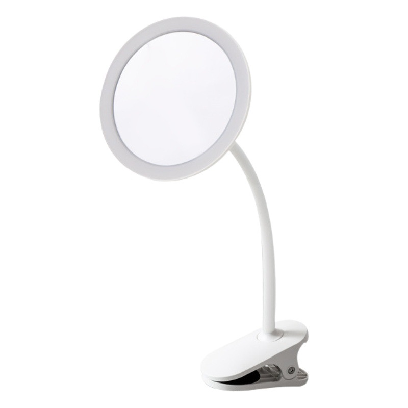 LED espejo de maquillaje con luz puede clip estudiante dormitorio carga relleno luz espejo de aumento retráctil escritorio Oficina