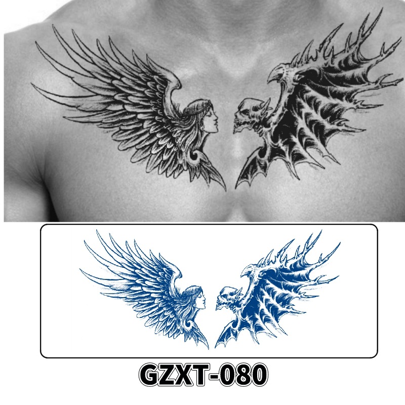 Pegatinas de tatuaje de jugo de pecho de flores pegatinas de tatuaje de hierbas de brazo grande de flores sudor impermeable media hoja alas de flores pegatinas de tatuaje al por mayor