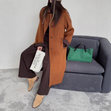 手工双面呢大衣女中长款羊毛外套2025新款秋冬毛呢年轻感韩版大衣