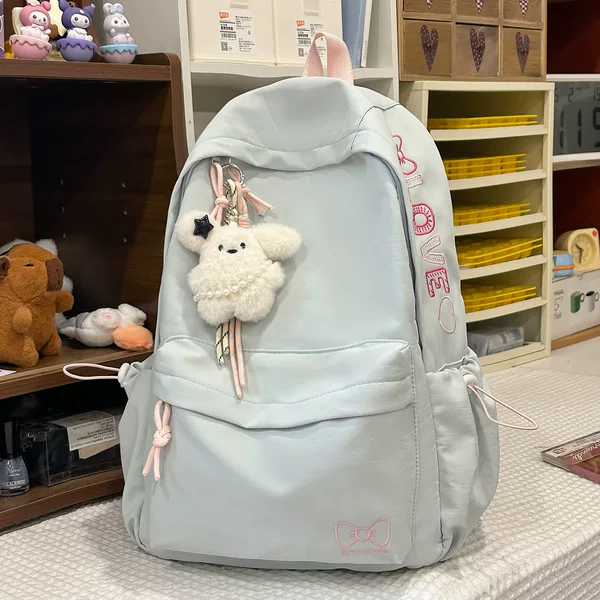 Trendy student backpack for junior high school girls, high aesthetic Japanese style backpack for high school and college students, casual travel backpack