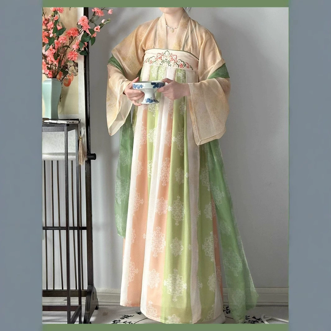 2025 новая оригинальная тонкая этническая женская [Huazhao] династии Хань, восстановленная цельная юбка длиной до груди, весна и лето