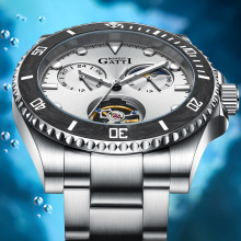 德国布加迪手表正品牌跨境爆款商务防水外贸夜光钢带全自动机械表