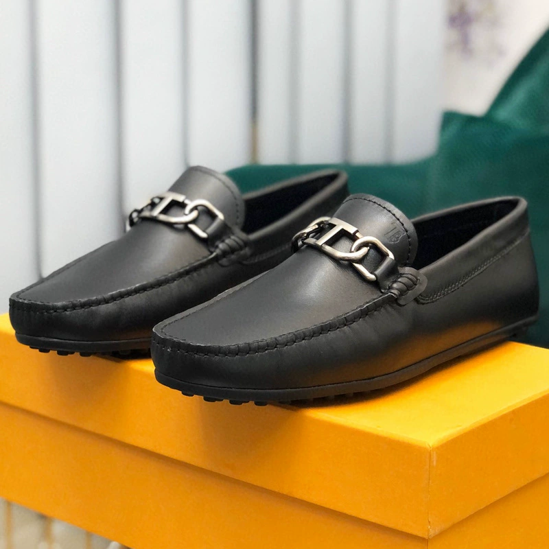 Мужские повседневные лоферы в британском деловом стиле, туфли без шнуровки из натуральной кожи с верхним слоем из воловьей кожи.