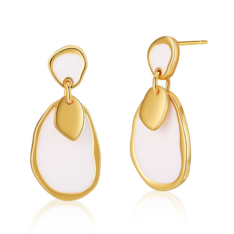 Retro Geometric Copper Plating Drop Earrings 1 Pair