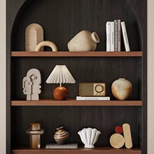 艺贝子侘寂风民宿软装配饰氛围感酒柜摆件法式复古陶瓷书柜装饰品