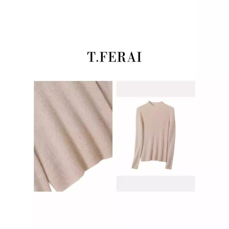 2025 Autumn and Winter New 100 Cashmere Women's Commuting Easiest for Match Temperament Fashion Sweater Long Sleeve Pullover Top