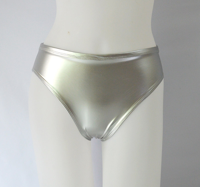 Brillante triángulo pequeño interior europeo y americano transfronterizo ropa de goma de imitación sexy vaina espejo brillante charol cintura alta ropa interior de las mujeres