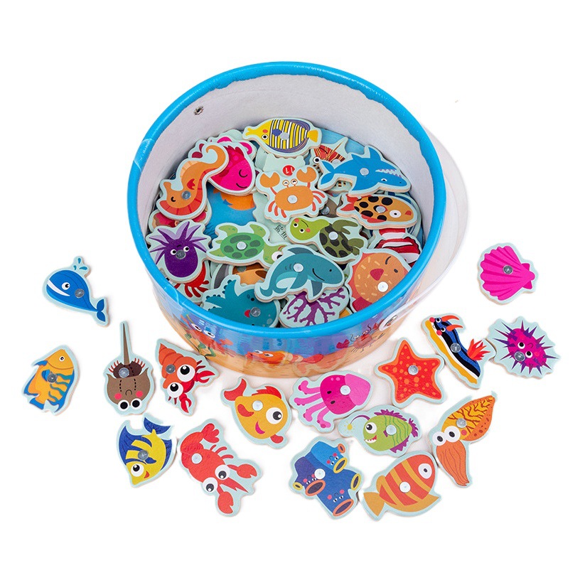 Kindergarten niños educación temprana rompecabezas captura insecto juego 3-5-6 años Niña madera magnética pesca juguete traje