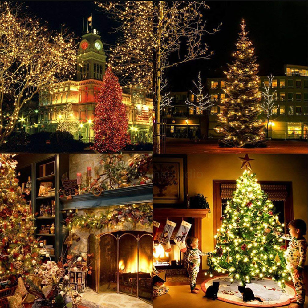 Línea verde oscura de control remoto de hielo LED lámpara de cadena 100M se puede conectar con lámpara de cadena de luz de Navidad estrella de cielo