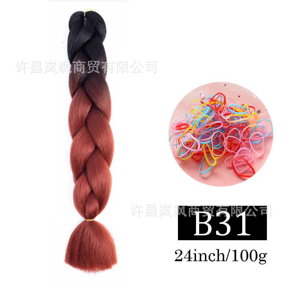 Peluca de trenza grande africana, color, trenza sucia, cuerda para el cabello, degradado, fibra química, trenza grande, reggae, hip-hop, trenza sucia, trenza