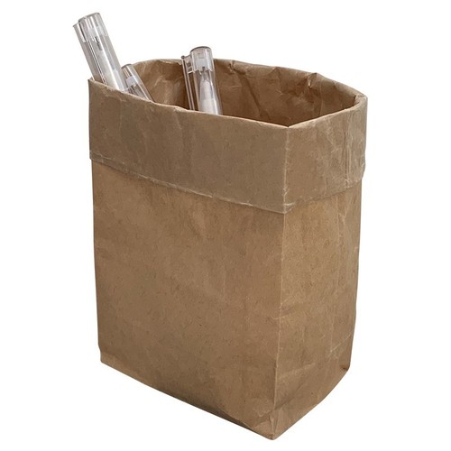 Ins style kraft paper bag simple retro packaging bag desktop makeup brush lipstick stationery sundry storage bag