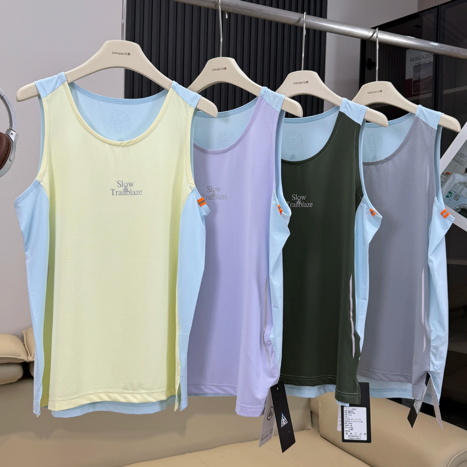 New Summer Sports Couple's Color-Contrast Quick-Dry Breathable Laser Mesh Outdoor Night Reflective Sleeveless Vest for Men and Women