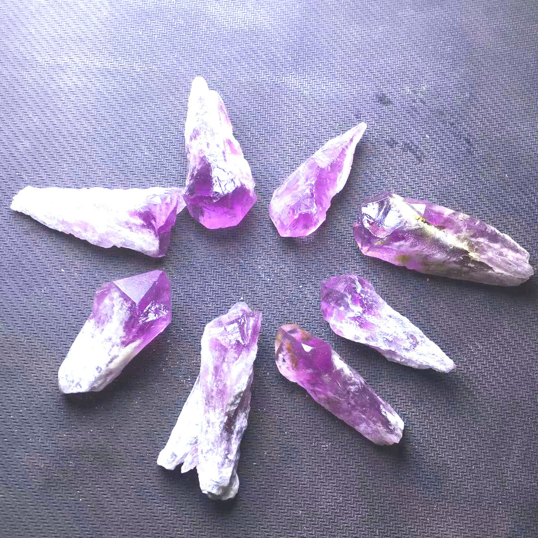 紫晶牙骨幹權杖能量水晶裝飾消磁淨化小骨幹擺件標本能量療俞礦石