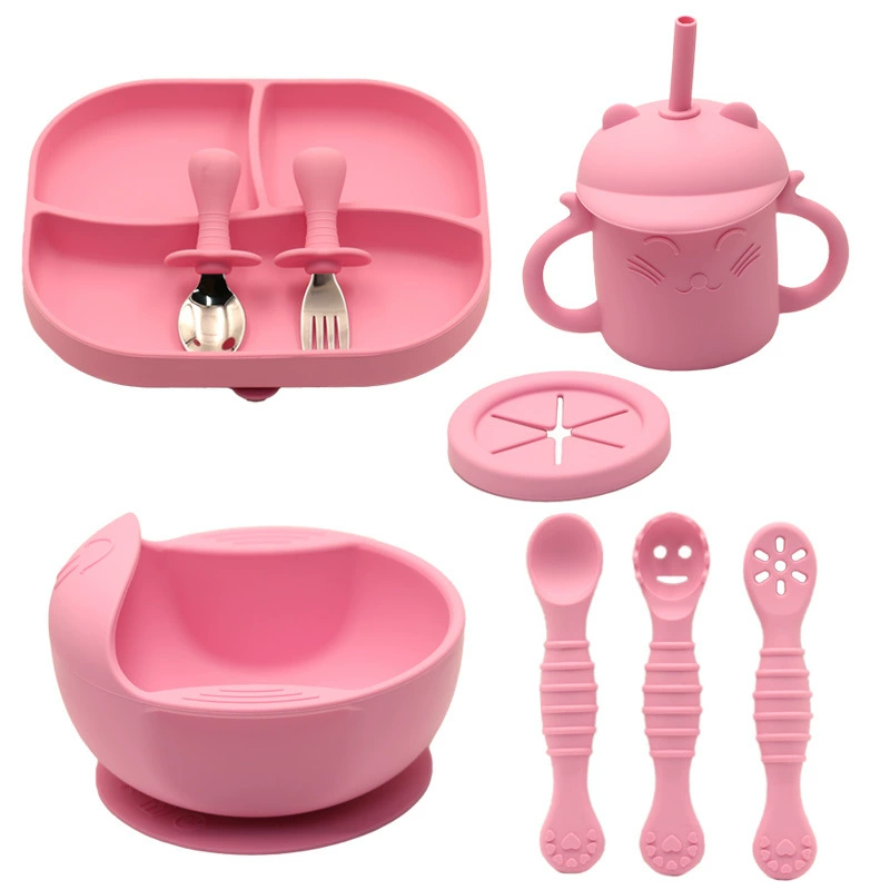 Silicone tableware, children's set for supplementary food, 5 pieces