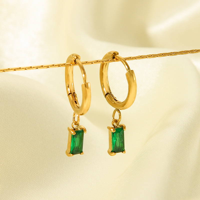 brand fashionable elegant earrings stainless steel with zircon