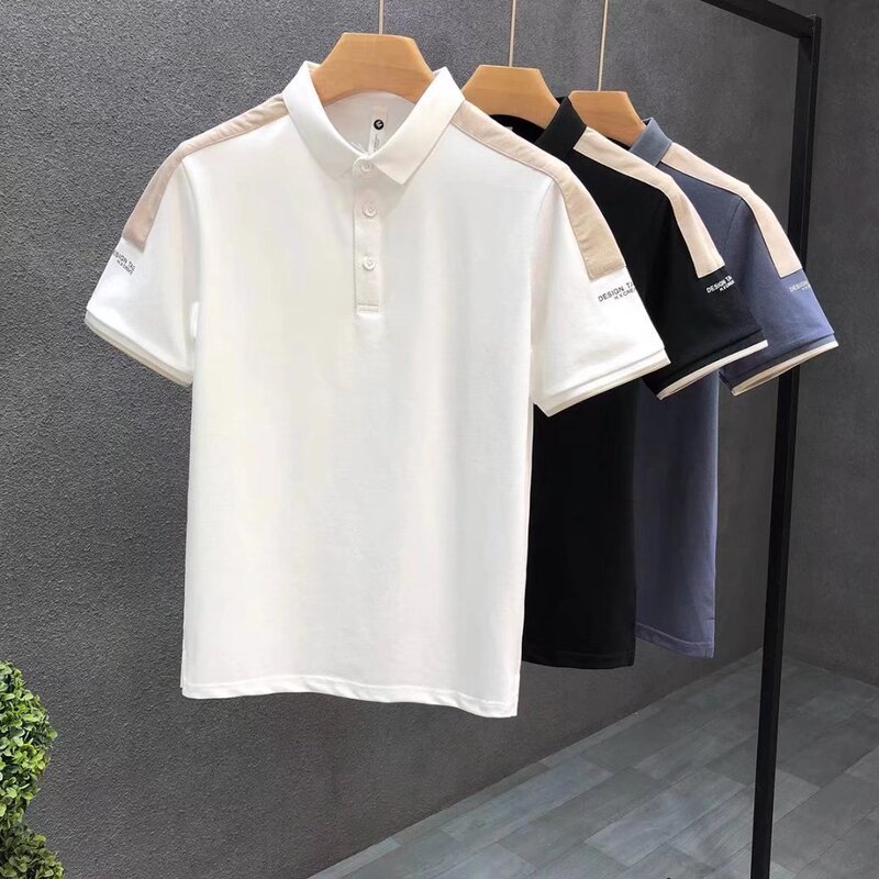 Giant Handsome Summer Polo Shirt Men's Short-Sleeved Trendy Brand Contrast Collar T-Shirt 2022 New Men's Casual T-Shirt