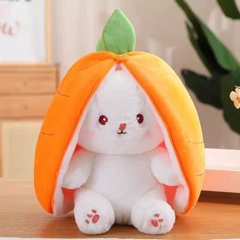 原创ip品牌毛绒盲盒变身兔公仔可爱毛绒玩具草莓兔子玩偶安抚娃娃