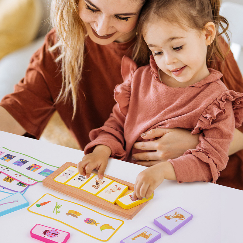 Madera cognitiva emparejamiento rompecabezas niños artículos asociados emparejamiento interacción padres-hijos puzzle puzzle de educación temprana juguetes de puzzle