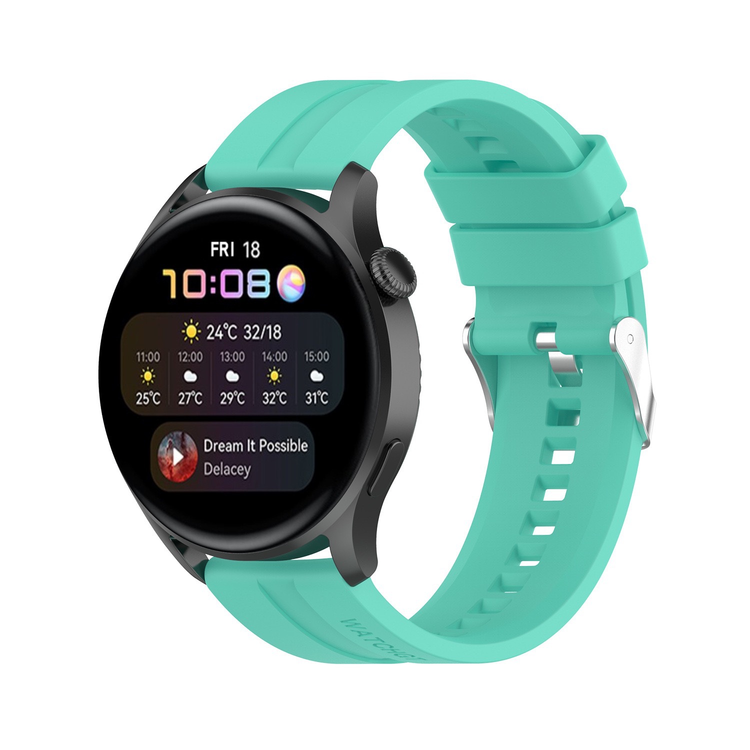 Suitable for Huawei Watch gt2 silicone strap, sporty couple style flat-head strap, universal gt3 watch strap undefined