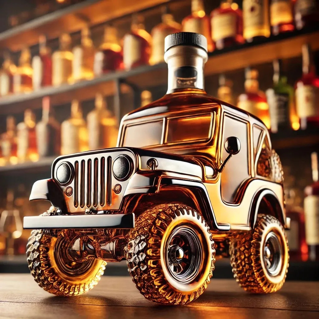 跨境热销 Jeep Whiskey Bottle 吉普威士忌酒瓶