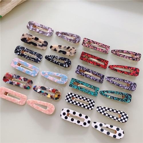 Hallyu Korean Dongdaemun Ins Acrylic Hairpin Acrylic Edge Clip Fashion Hair Accessory Cute Hair Accessory for Women