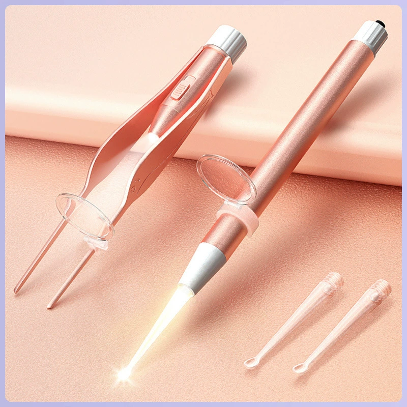 Набор для чистки ушей с подсветкой для детей и младенцев, визуальный инструмент для чистки ушей, пинцет оптом