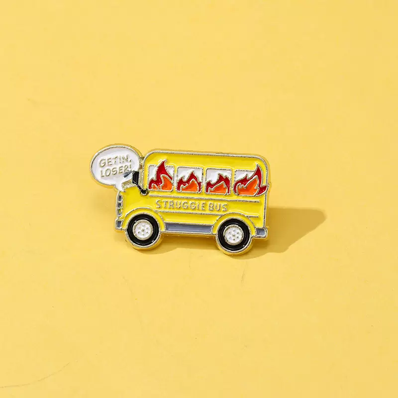 汽车语录胸针可爱卡通徽章服装背包配饰别针跨境外贸热销合金胸章