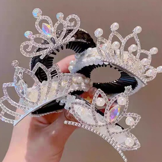 Cabecera de la corona para niños con bola de cola de caballo cabeza de botón de cola de caballo para niñas cumpleaños festivos artefactos de pelo de Navidad adornamientos de pelo