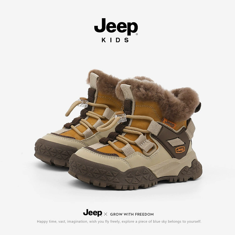 Детские тёплые ботинки (Jeep), нескользящие ботинки для лодыжки, размеры 27–37