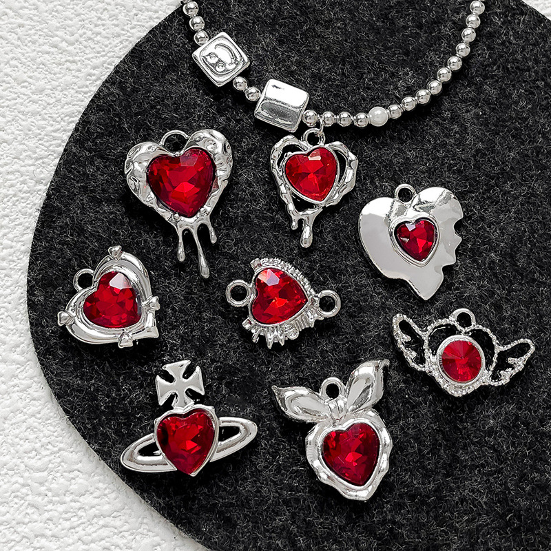 8g Weight Pendant Jewelry Making Type 16*15mm Jewelry Making Size DIY Jewelry Accessories Classification 1 Piece Quantity Alloy Material Heart Shape, Lines Pattern Plating Design Elegant, Lady, Simple Style Style 1 Piece 16*15mm Alloy Heart Shape Lines Pendant 2