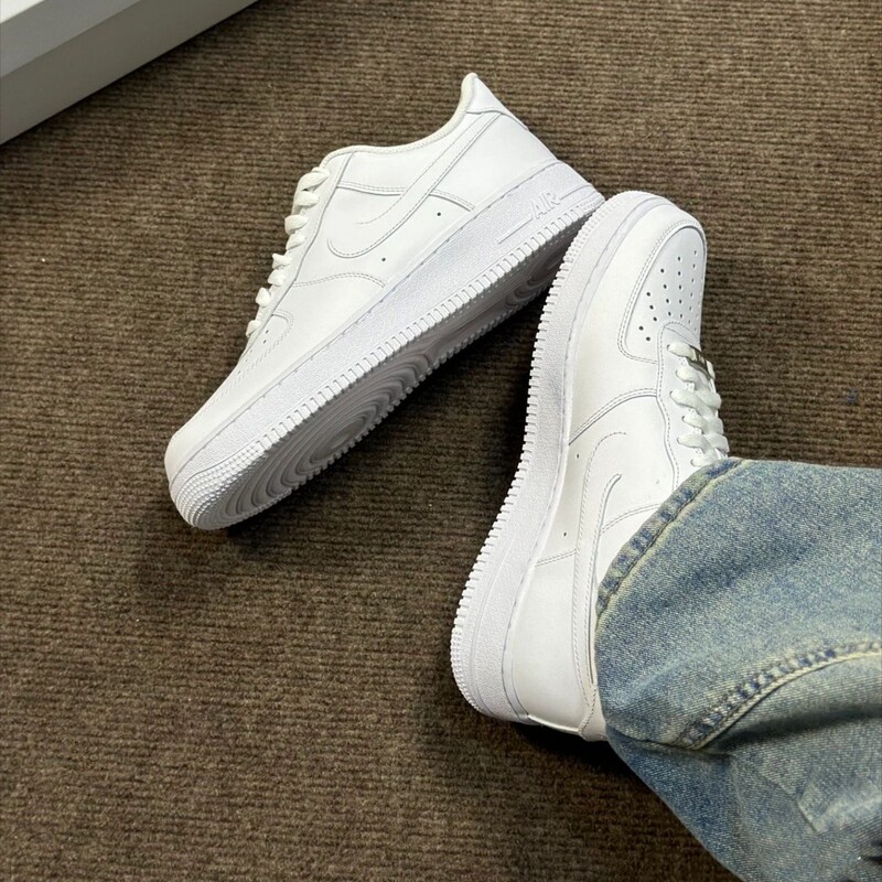 Putian Black and White Air Force One Men's and Women's Versatile Sneakers, Sports Shoes, Women's Thick-Soled White Shoes