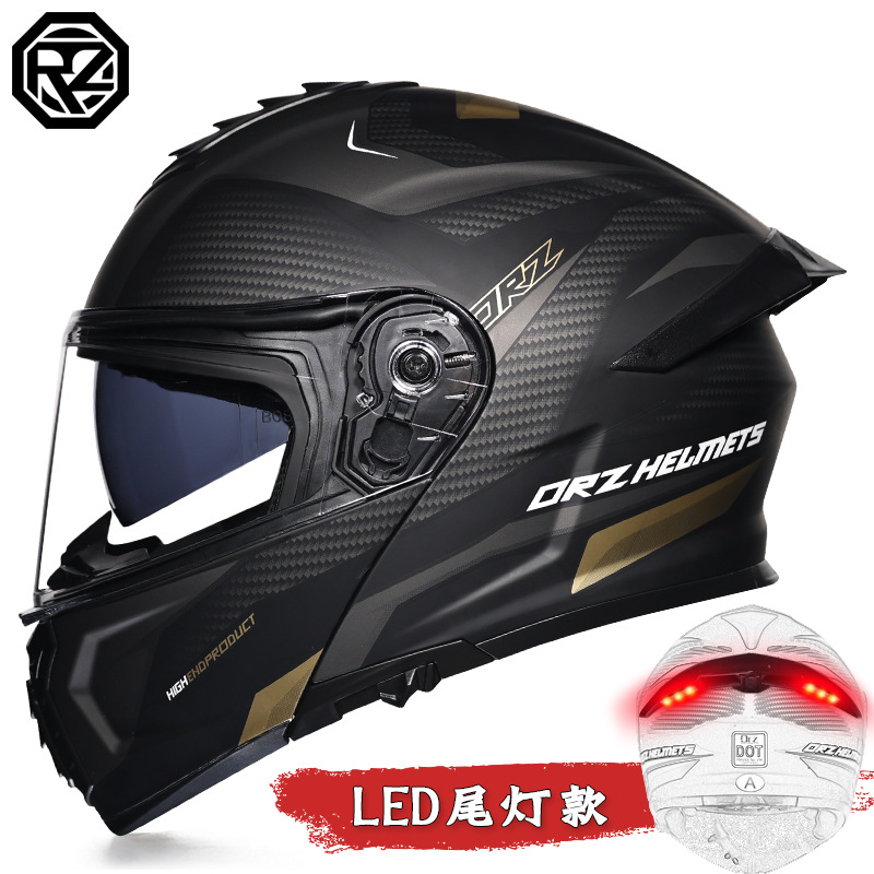 Orz casco de coche eléctrico hombres y mujeres casco de exposición verano Doble espejo cola media cubierta completa personalidad Four Seasons Bluetooth pareja